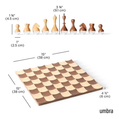 UMBRA WOBBLE CHESS SET WALNUT 377601-656