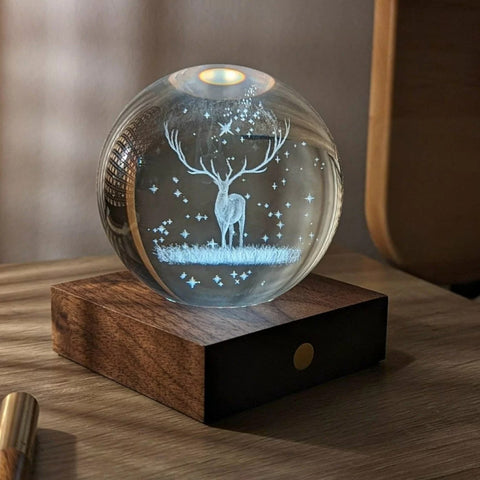 AMBER CRYSTAL LIGHT 3D LASER STAG GINGKO