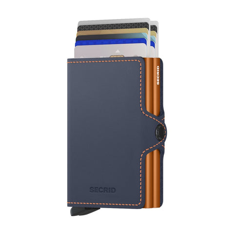 TWINWALLET SECRID MATTE NIGHT BLUE-ORANGE