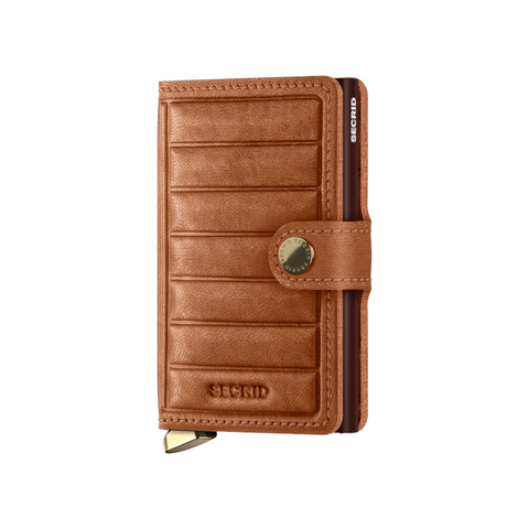 SECRID PREMIUM MINIWALLET EMBOSS LINES COGNAC