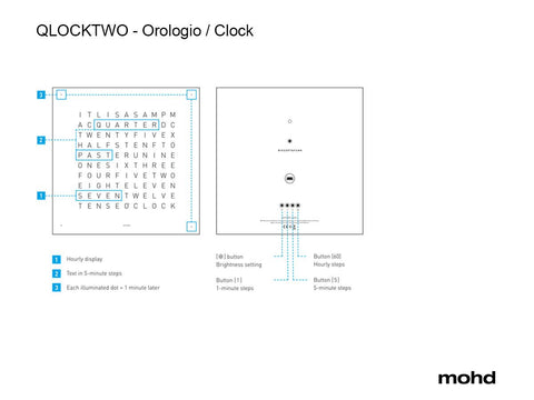 QLOCKTWO TOUCH 13,5X13,5 CM FULL METAL