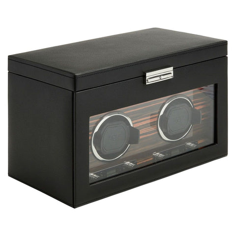 WOLF ROADSTER DOUBLE WATCH WINDER WITH STORAGE BLACK 457256