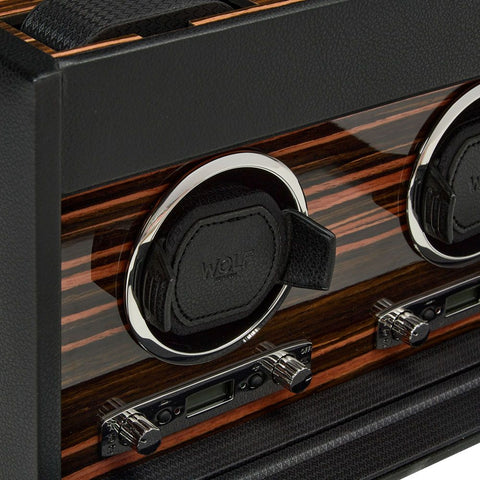 WOLF ROADSTER DOUBLE WATCH WINDER WITH STORAGE BLACK 457256