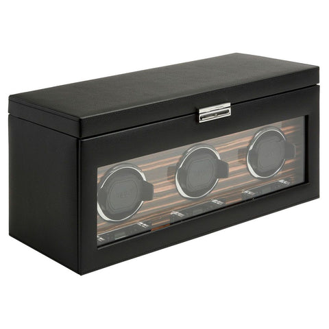 WOLF ROADSTER TRIPLE WATCH WINDER WITH STORAGE BLACK 457356