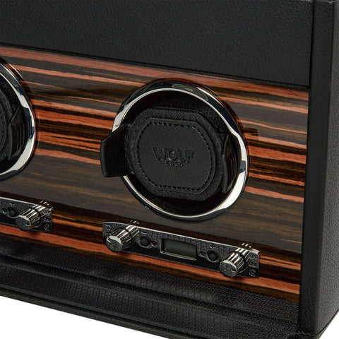 WOLF ROADSTER TRIPLE WATCH WINDER WITH STORAGE BLACK 457356