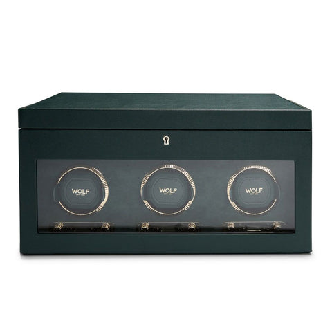 WOLF BRITISH RACING TRIPLE WATCH WINDER GREEN 792341