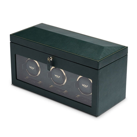 WOLF BRITISH RACING TRIPLE WATCH WINDER GREEN 792341