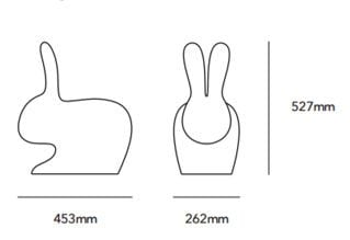 RABBIT CHAIR BABY LIGHT GREY 90001LG QEEBOO GREY Qeeboo