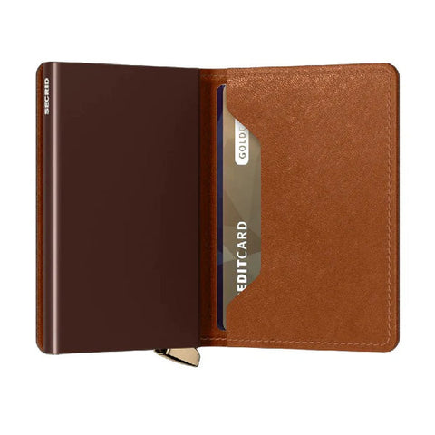 SECRID PREMIUM SLIMWALLET EMBOSS LINES COGNAC