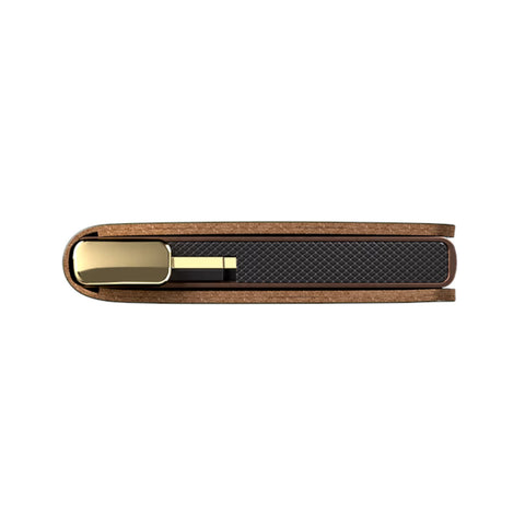 PORTAFOGLIO PREMIUM SLIMWALLET EBOSS LINES + SECRID COGNAC