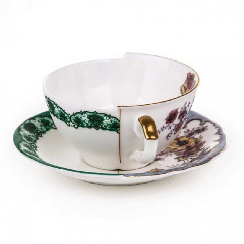 TEA CUP WITH SAUCER IN PORCELAIN SELETTI HYBRID ISIDORA ART 09745