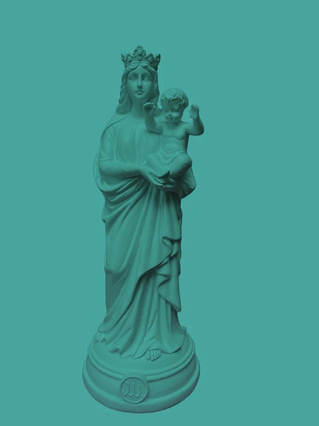 NUVOLA BLU J'AI VU LA VIERGE STATUETTA MADONNA CON BAMBINO CM 29