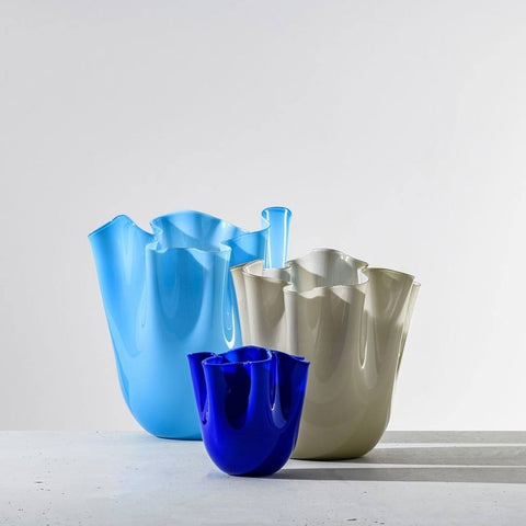 "VENINI VASE OPAL FAZOLETTO 700.02 AQ INT AQ"