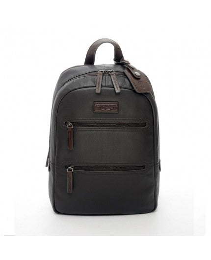 ROUND MEDIUM BACKPACK TECH LEATHER TESTA MORO ART. 309181U254