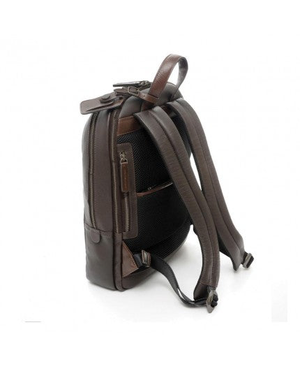 ROUND MEDIUM BACKPACK TECH LEATHER TESTA MORO ART. 309181U254