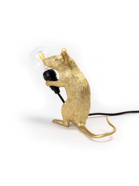 RESIN LAMP MOUSE LAMP MAC-GOLD CM.5X15 H.12,5 SITTING USB