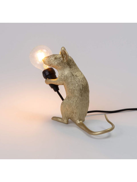RESIN LAMP MOUSE LAMP MAC-GOLD CM.5X15 H.12,5 SITTING USB