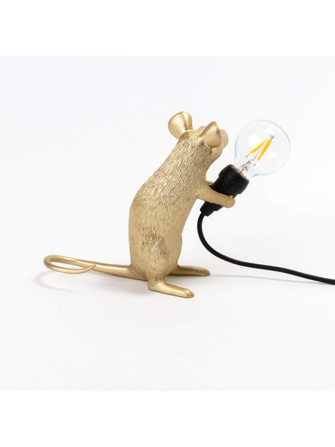 SELETTI LAMP MOUSE GOLD ART 15231