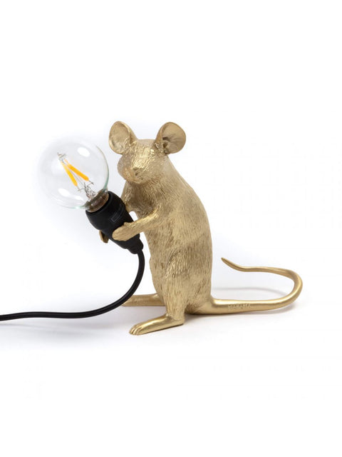 RESIN LAMP MOUSE LAMP MAC-GOLD CM.5X15 H.12,5 SITTING USB