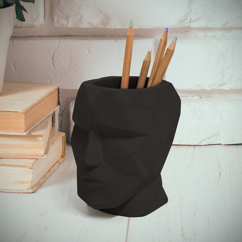 BALVI THE HEAD CONCRETE PEN HOLDER black