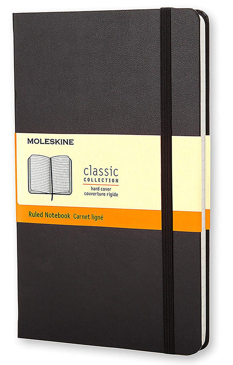 MOLESKINE NOTEBOOK LARGE LINED COVER RIGID BLACK COLOR