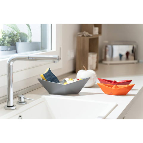 BARCHETTA PICCOLA ORIGAMI ARANCIONE CERAMICHE CRESCENTINI ART. 2364