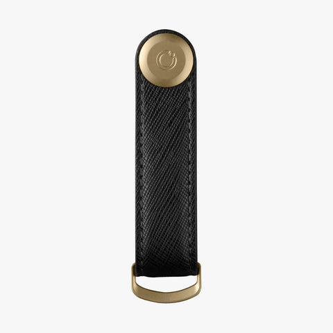 ORBITKEY 2.0 LEATHER SAFFIANO LIQUOEICE BLACK KEYRING