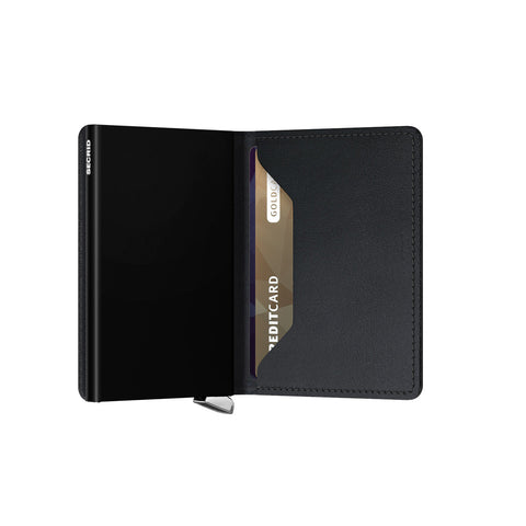 "SLIMWALLET SECRID EMBOSS LINES BLACK INOX"