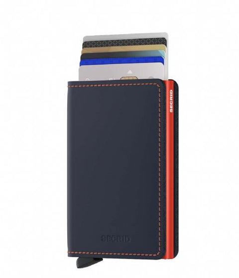 "SLIMWALLET SECRID MATTE NIGHTBLUE &amp; ORANGE"