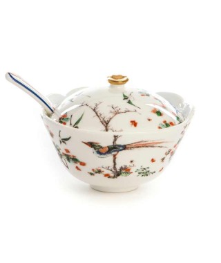 SELETTI SUGAR BOWL IN PORCELAIN HYBRID MAURILIA ART. 9748