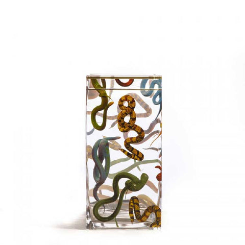 "SELETTI TOILETPAPER GLASS VASE CM.15X15 H.30 SNAKES ART. 14151"